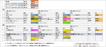 時間割・パターン表